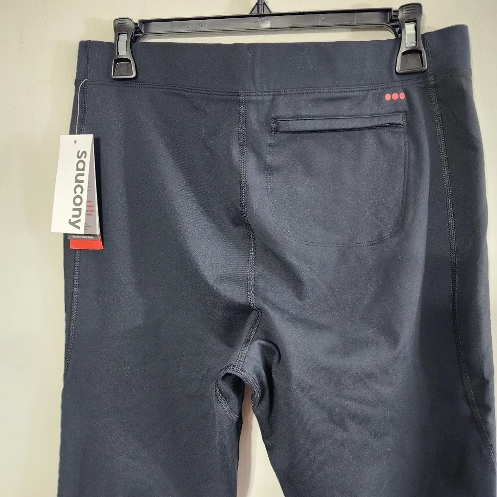 NWT Saucony Men's Full Length Fleece Lined Winter Running Tight Black Size XL